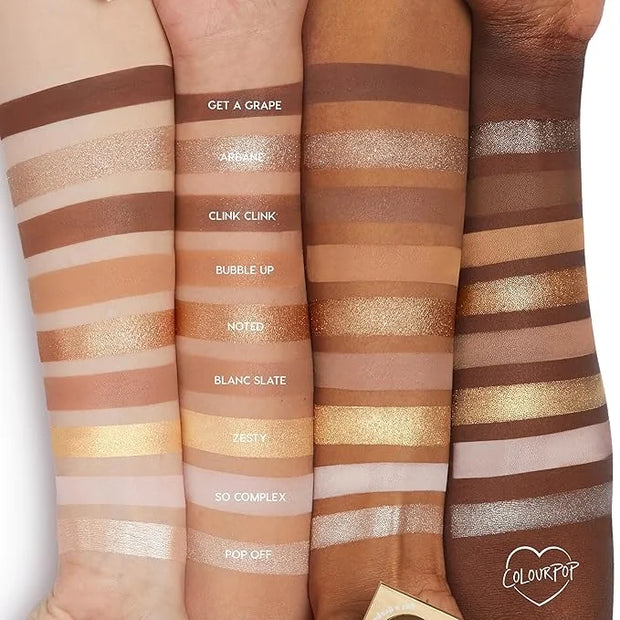 ColourPop Feelin' Bubbly Eyeshadow Palette - Brown & Gold Palette with Metallic and Matte Finishes - High-Pigment Eye Make...