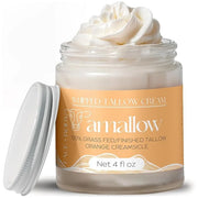 100% Grass Fed Beef Tallow for Skin Care - Face + Body - Whipped Moisturizer - Natural Lotion, 4 FL. oz. (Orange Creamsicl...