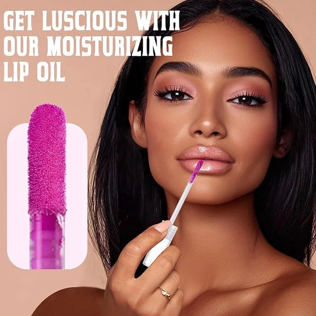 Jcoos Lip Gloss Lip Oil, Glitter Clear Lip Gloss, Purple Lip Gloss, Moisturizing, Shiny, Hydrating Lip Oil, Mint & Grapes ...