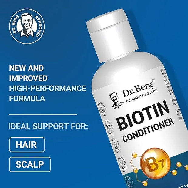 Dr. Berg Biotin Conditioner for Men & Women (Improved High-Performance Formula) - Independently Tested & Certified Paraben...