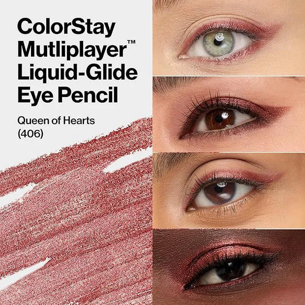 REVLON ColorStay Multiplayer Liquid-Glide Eye Pencil, Multi-Use Eye Makeup With Blending Brush, Blends Then Sets, Creamy T...