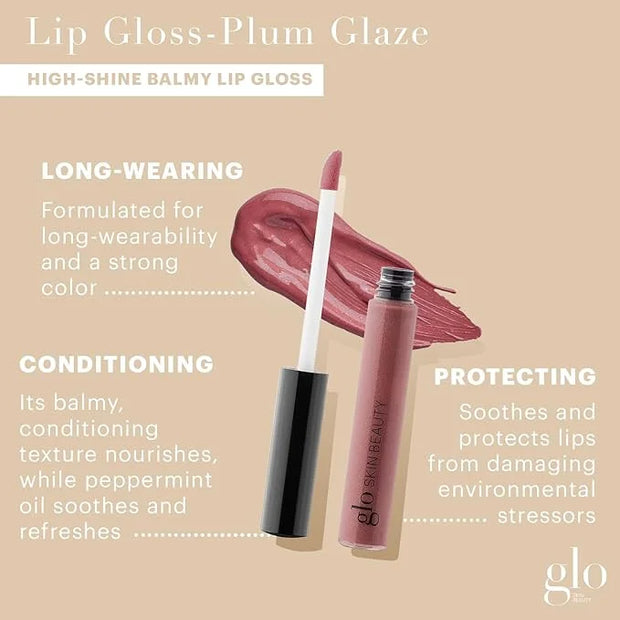 Glo Skin Beauty Lip Gloss | Color and Shine with Lip Nourishing Ingredients, without Stickiness, (Plum Glaze) - Product Image