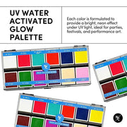 UV 12-Color Palette - Water-Activated Neon Glow Makeup