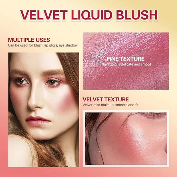 Liquid Blush, Natural Matte Velvet Finish, Soft Cream Liquid Face Blush for Cheeks, Skin Tint Rubor Makeup, Long Lasting L...
