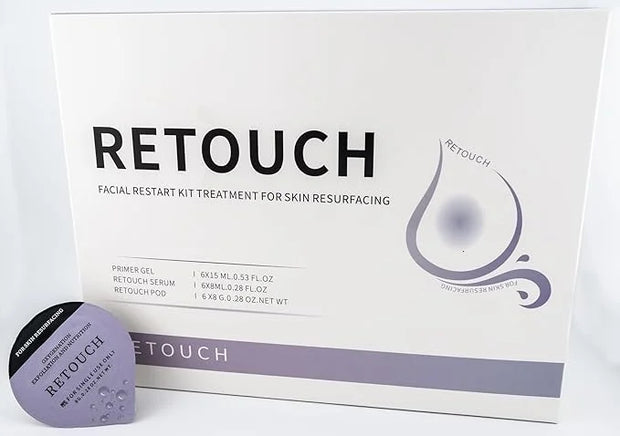 Retouch - Oxygen Facial CO2 Therapy, Home Facial, 6 Pods + 6 Primer Gel + 6 Serum After Treatment (New Formula Less Foam) ...