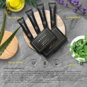 Infuse Black Amenity & Accessory Kit | 1 oz Travel Size Shampoo, Conditioner, Lotion, Body Wash, Body Bar, 2 Cleansing Bar...