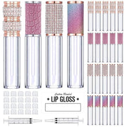 AMORIX 20 Pack Diamond Lip Gloss Tubes with Wand 5ml Empty Rhinestone Cute Lipgloss Bottles/Containers Crystal Lip Gloss S...