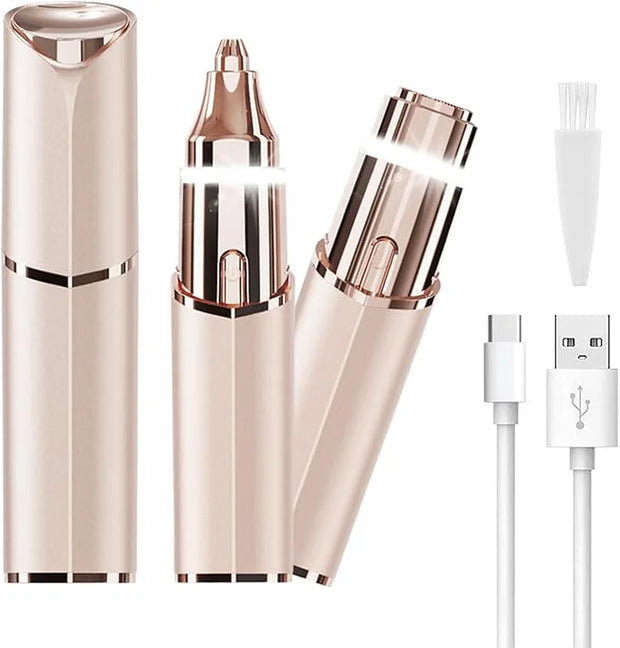 Facial Hair Removal Eyebrow Trimmer - Facial Shaver Device 2 in 1 Remover for Face Peach Fuzz Eyebrow Nose Ear Hair Chin L...