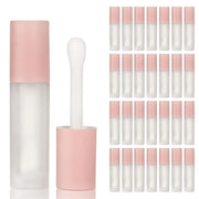 COSIDEA 24 pcs 5ml empty big brush lip gloss tube with stopper (Frosted bottle, Pink cap) - Product Image