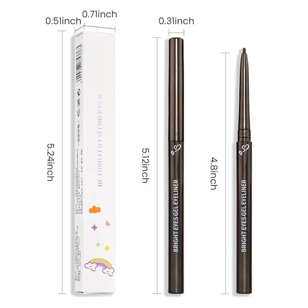 Kaely 1.5mm Skinny Gel Eyeliner Pencil,Brown Cat Eye Liner Makeup Pen,Cream Smooth Eyeliner Crayon,delineador de ojos cont...
