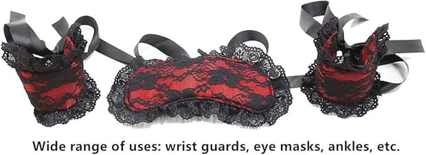 Soft Lace Eye Mask Party Ribbon Accessories, Eye Mask Comfortable Sleep Mask Can Be Adjusted to Shading Eyes, Travel,Home,...