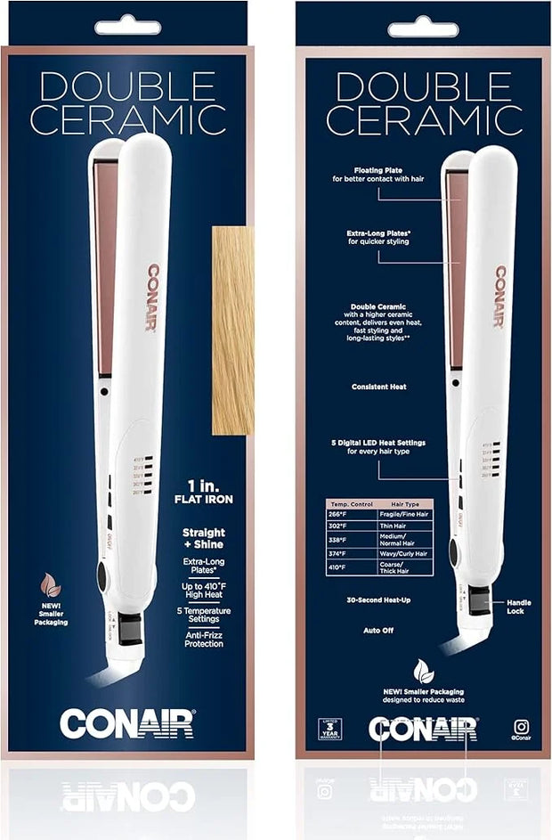 Conair Double Ceramic Flat Iron, 1-inch - Product Image