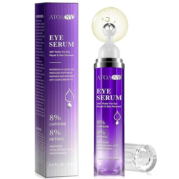 Eye Serum for Dark Circles and Puffiness with 8% Caffeine 8% Retinol Hyaluronic Acid Niacinamide, Under Eye Cream Anti Agi...