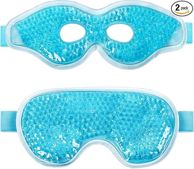 2PCS Gel Eye Mask, Cold Compress Gel Beads Eye Mask, Reusable Cooling Ice Mask for for Puffy Eyes, Dark Circles, Headaches...