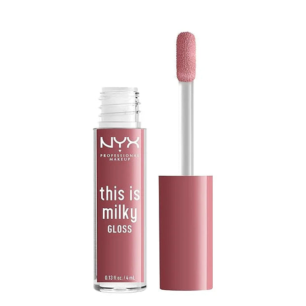 NYX PROFESSIONAL MAKEUP This Is Milky Gloss, Vegan Lip Gloss, 12 Hour Hydration - Cherry Skimmed (Dusty Pink Mauve) - Prod...