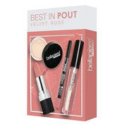 bellapierre Best in Pout Kit | Lip Scrub, Mineral Lipstick, Gel Lip Liner & Clear Lip Gloss | Non-Toxic and Paraben Free |...
