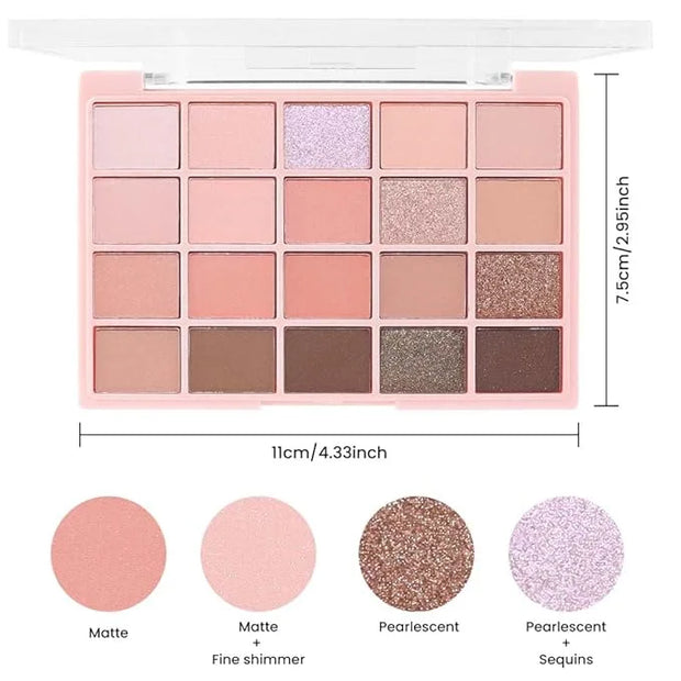 20Colors Nude Pink Brown Basics Matte Eyeshadow Palette,Eye Shadow Travel Makeup Palette all in one Long Lasting Waterproo...