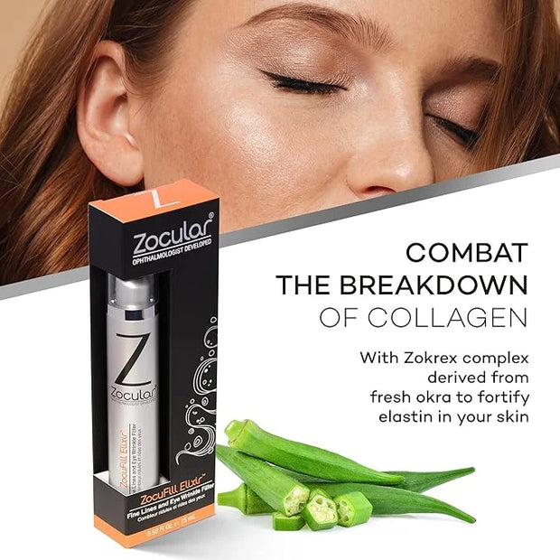 Zocufill Elixir Eye Gel and Face Serum - Eye Bags Treatment for Women and Men - Reduce the Appearance of Dark Circles, Puf...