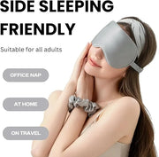 Silk Satin Sleeping Eye Mask, Silvergrey Sleep Eye Mask Night Blindfold for Women and Men, Soft Breathable Blackout Eyesha...