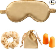 Silk Satin Sleeping Eye Mask, Gold Sleep Eye Mask Night Blindfold for Women and Men, Soft Breathable Blackout Eyeshade Eye...