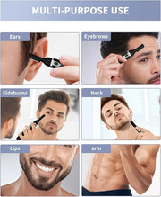 Eyebrow Trimmer, Electric Eyebrow Razor for Women Men, Rechargeable Painless LED Light Facial Hair Shaver Remover with Rin...