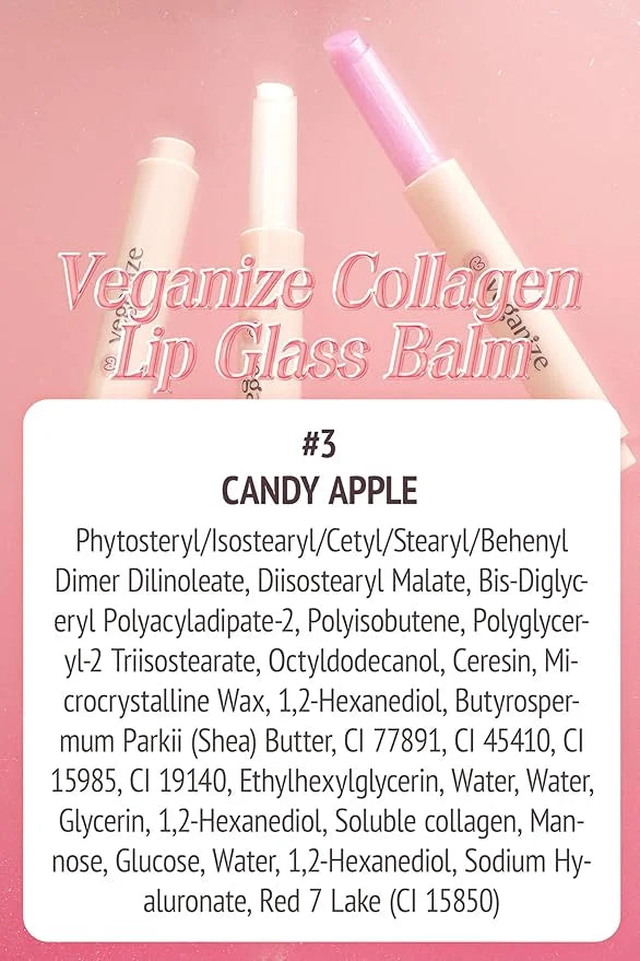 SELF BEAUTY Veganize Collagen Lip Glass Balm | Hydrating Lip Balm in 9 Vibrant Colors | Moisturizing Lip Care Infused with...