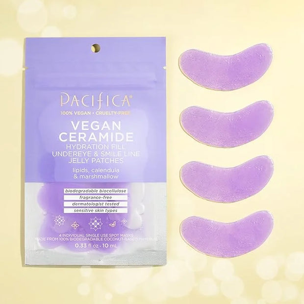 Pacifica Undereye Mask Vegan Ceramide Hydrating Jelly Eye Patches - Under Eye & Smile Line Masks for Fine Lines & Puffines...
