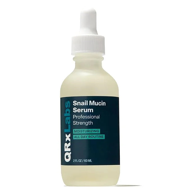 QRxLabs Snail Mucin Serum – Hydrates, Plumps & Brightens – With Collagen for Firm, Radiant Skin – Gently Exfoliates for a ...