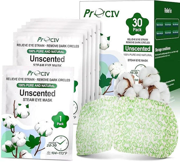 30PCS Steam Eye Masks for Dry Eyes & Fatigue Relief, Self-Heating Eye Mask for Puffiness & Dark Circles, Moist Heat Compre...