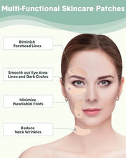 Reusable Eye Patches, Silicone Under Eye Patches with Lifting Effect to Reduce Wrinkles and Fine Lines, Pair with Metal Ey...