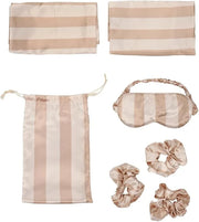 Striped Print 6-Pack Pillowcase, Eye Mask, & Scrunchies Set-Standard - Product Image