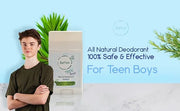 2-Pack All Natural Deodorant For Teen Boys 100% Natural Aluminum-Free Carcinogen Free Kids Deodorant For Boys Clinically P...
