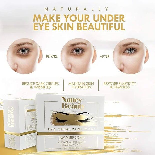 Under Eye Patches - 24K Gold Under Eye Mask, Dark Circles Under Eye Treatment Mask, Anti-Wrinkle Under Eye Bag Treatment f...