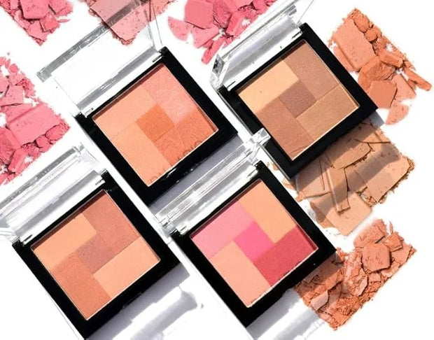 Palladio 2 In 1 Mosaic Powder Blush and Bronzer Silky Smooth Face Makeup Pressed Five Color Hues from Shimmering Pinks to ...