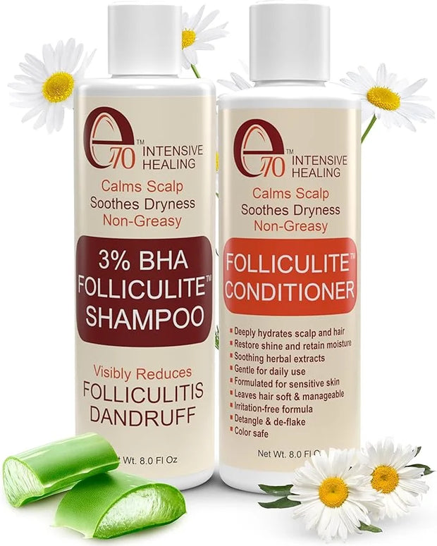 3% BHA Folliculitis Shampoo and Conditioner for Women & Men - Made with Salicylic Acid & Tea Tree Oil - Flakes Shampoo & D...