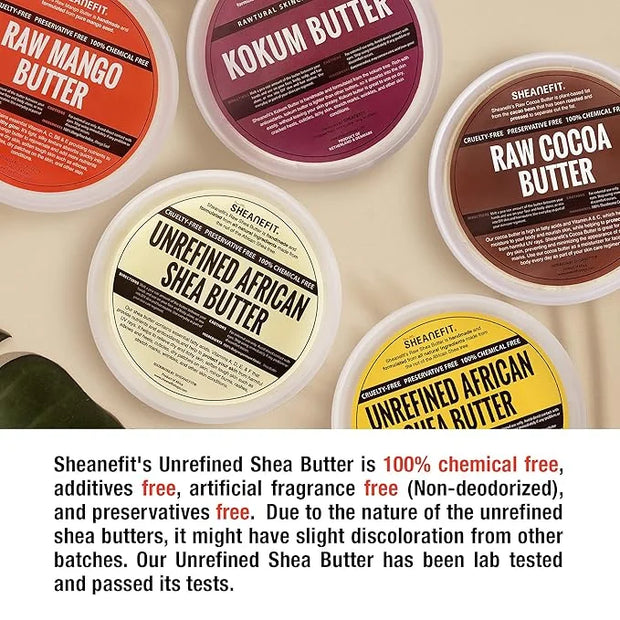 Raw Unrefined African Shea Butter, Natural Body Butter, Soft & Smooth Daily Moisturizer For Face & Body Ivory 8oz (Pack of...