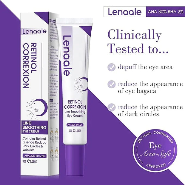 Eye Cream, Retinol Eye Cream for Dark Circles, Puffiness Anti Aging, With Hyaluronic Acid, Peptides, Caffeine Reduces Bags...