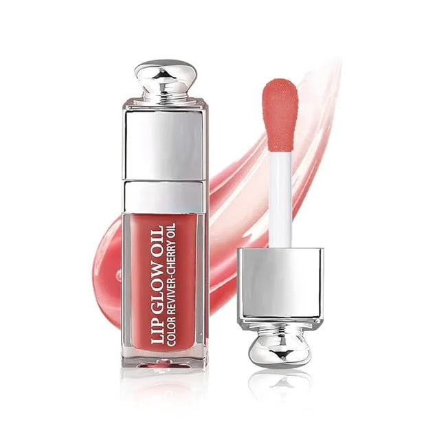 Hydrating Lip Glow Oil, Lip Oil Gloss Transparent Toot Tinted Nourishing Long Lasting Repairing Lightening Lip Lines (ROSE...