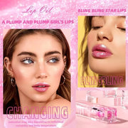 2PCS Color Changing Lip Oil,pink Big Brush Head Long Lasting Moisturizing Smooth Non-Sticky Transparent Plumping Lip Glow ...