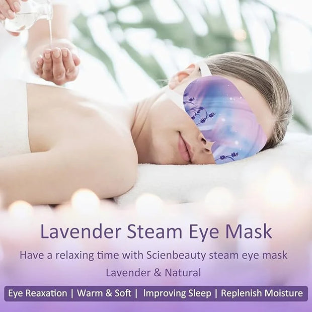 Scienbeauty Steam Eye Mask 20 Packs Lavender Heated Eye Mask Disposable Warm Eye Compress for Dry Eyes,Self Heating Moist ...
