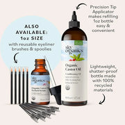 Sky Organics Organic Castor Oil for Hair, Lashes & Brows 100% Pure & Cold-Pressed USDA Certified Organic to Strengthen, Mo...