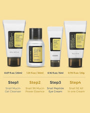 COSRX All About Snail Set + Hydrogel Mask 3EA- Snail Mucin Skincare Set and Glass Glow Hydrogel Collagen Face Mask, Travel...