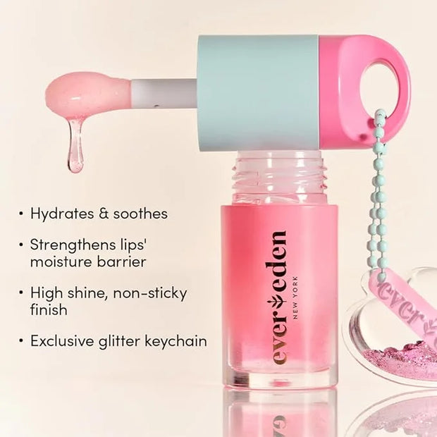 Evereden Kids Tinted Lip Gloss: Sakura - Non Toxic, Vegan Clean Makeup - Soothing & Hydrating Lip Gloss with Cherry, Peach...