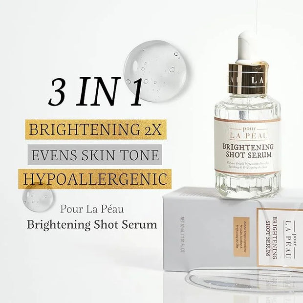Brightening Shot Serum | Skin Brightening Serum for Face | Organic Face Moisturizer Hyperpigmentation Serum | Hydrating Fa...