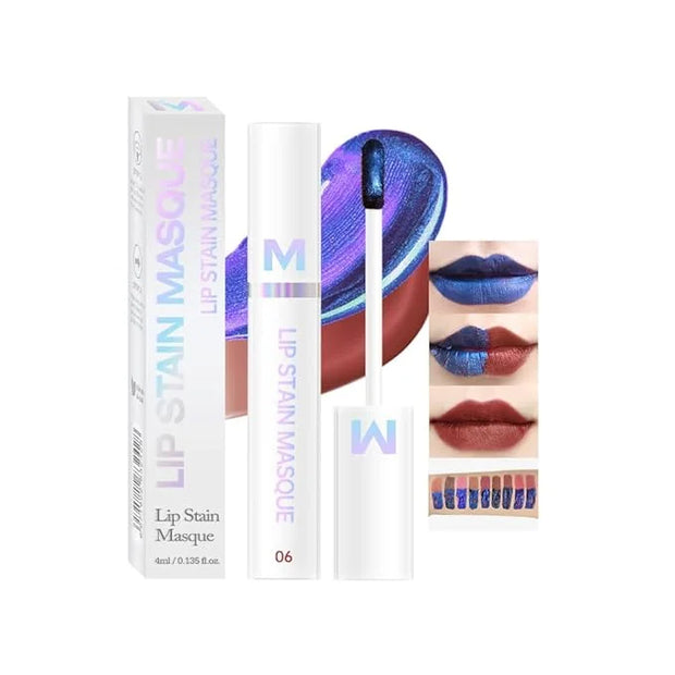 Matte Lip Gloss Peel Off Masque - Peel Off Lip Stain Tattoo, Rich Neutral Red Peel Off Lip Tint，Long Lasting Waterproof Tr...