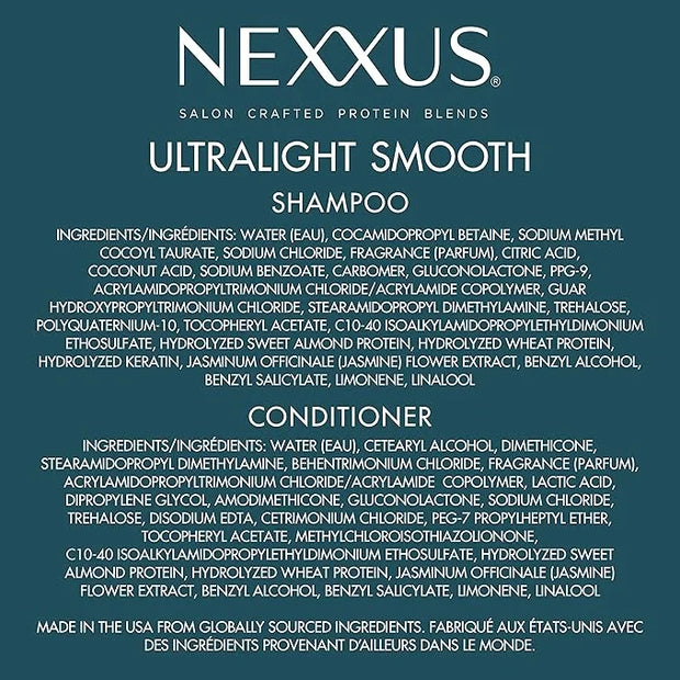 Nexxus Ultralight Weightless Shampoo & Conditioner for Dry, Frizzy Hair - Smooth Treatment to Block Out Frizz, 13.5 oz (Pa...