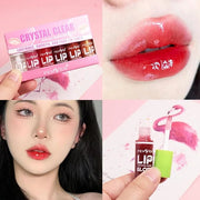 6 Pcs Colorful Fat Lip Oil Hydrating Lip Gloss Set with Long-lasting and Moisturizing Glass Water Lip Stain for Lip Care a...