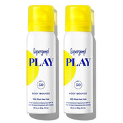 Supergoop! PLAY Body Mousse SPF 50 with Blue Sea Kale - 3 oz, Pack of 2 - Broad Spectrum Whipped Sunscreen for Sensitive S...