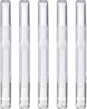 5 Pack 3 ml Transparent Twist Pens, Empty Nail Oil Pen with Brush Tip, Cosmetic Lip Gloss Container Applicators Eyelash Gr...