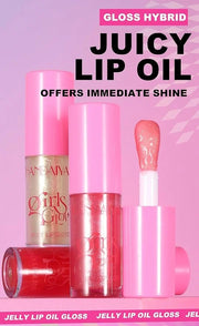 Beauty Glazed Big Brush Head Lip Oil, Ultra-Hydrating & Nourishing, Smooth Glossy Finish Lip Glow Oil, Shiny and Vegan Tin...